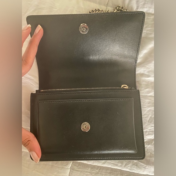 Black Saint Laurent Kate Small Grain De Poudre Shoulder Bag on Chain - Picture 8 of 11